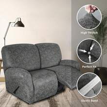 Trugenix-Recliner Sofa Covers - Leather Like Recliner Sofa Covers 3 Seater Recliner Couch Covers For 3 Cushion Couch 8 Pieces Washable Stretch Reclining Sofa Slipcovers (Brown)-GP - 04-淺灰色 - 查看 5