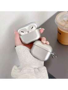 Silver Plated Heart Shaped Earphone Case, Compatible With Apple 1/2/3/Pro