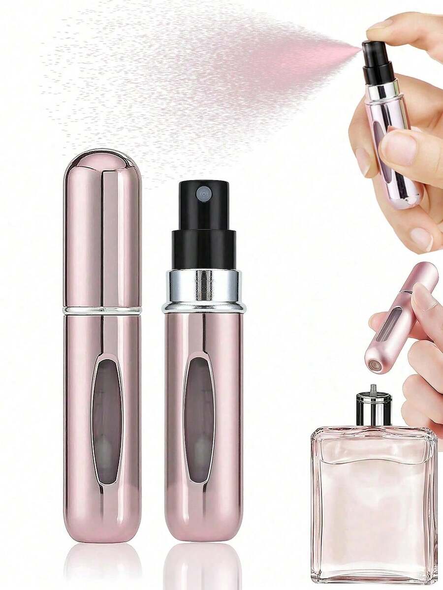 1/5ml Reusable Perfume Bottle, Valentine's Day Gift, Reusable Travel Perfume, Mini Perfume Bottle, Refillable Perfume Spray Bottle, Travel Essential, Multi-Color, Bottle, Spray Bottle, Mini Portable Empty Liquid Container, Travel Essential, Beach, Fall Decoration Travel, School Supply Storage Box, Back To School Essential - Hồng - Xem 1