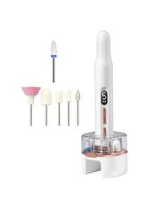 二合一电动美甲钻、UV美甲灯、USB充电式电动指甲锉抛光器套装，适用于亚克力凝胶指甲，美甲修脚工具，指甲打磨器，5档速度调节 - 18件套，包含指甲钻头和砂圈 - 彩色 - 查看 12