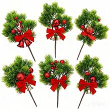 Artificial Pine Branch, Pine Needle Welcoming Pine Branch For Landscaping, Green Plant, Pine Branch With Fruit, Artificial Tree Branch - Multicolor - View 2