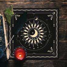 BOXOB Altar Cloth, 18.31x18.31in Delicate Square Sun Moon Alter Cloths Witchcraft Spiritual Tarot Mat Tablecloth Divination Tools And Accessories Perfect Divination Ritual Supplies - Black - View 4