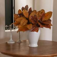 Artificial Fall Magnolia Leaves Stems 8 PCS, Fall Decorations For Indoor Outdoor Halloween Than1ks 1giving Farmhouse Arrangement Decorations For Front Door Wedding Centerpieces In Autumn - 25q-gz-ssyly(8件) - 查看 8