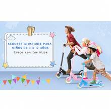 Scooters para Niños, Scooter Patinete Plegable Pare Niño, Patinete de 2 Ruedas con Luz LED y 3 Niveles de Ajuste de Altura, Regalo de Navidad/Cumpleaños, Pto ara Niños Menores de 1.3m - Negro - Ver 3