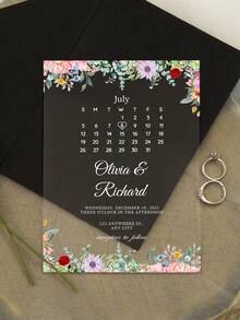 Elegant transparent akrylbröllopsinbjudningskort, blommig akvarelldesign - Anpassningsbar bruddusch-/trädgårdsbröllopsinbjudan. Unik blommig akrylbröllopsinbjudan - Transparent bruddusch-/trädgårdsbröllopsfestinbjudningskort, anpassningsbara bröllopstillbehör - Multifärgad - Visa 45