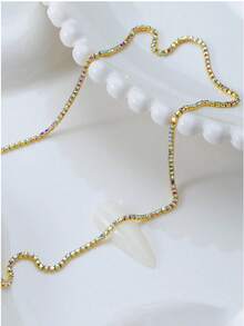 Metal Chain Nail Art Thread Stone Gold Silver Alloy Nail Art Decoration Chain Nail Art Charm Nail Art Rhinestone Thread Stone 3D Metal Nail Art Decoration DIY Nail Art Name Nails Nail Supplies - Multicolor - View 5