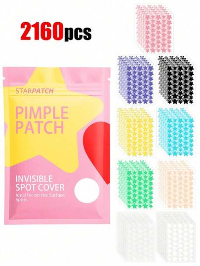 2160 piezas: Parche "Pox" // Pegatina decorativa facial de estrella de estilo bohemio - Pegatina para molestias diurnas y nocturnas, suave y no irritante - Impermeable y transpirable, las pegatinas de estrella se imprimen en la cara para hacerla talla grande hermosa. Puedes cubrirla donde quieras. La piel lo necesita. Cuidado facial y de la piel, esencia ultra fina.