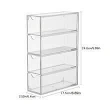 1pc 4-Layer 4-Drawer Transparent Pull-Out Eyeglasses Storage Box - Clear - View 7