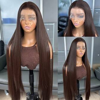 Peluca sintética de encaje frontal Kanekalon Futura de 30 pulgadas de largo con cabello liso, sin necesidad de pegamento, material Kanekalon, peluca sintética duradera, raya libre, densidad del 150%, peluca de encaje transparente, resistente al calor, adecuada para uso diario, fiestas, vacaciones y otras ocasiones