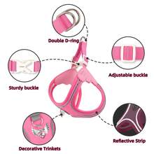 Áo nịt ngực cho chó mới, mềm mại và thoáng khí, thiết kế dễ mặc, dây đeo ngực phản quang có thể điều chỉnh, phù hợp cho chó và mèo cỡ nhỏ và trung bình. - Nhiều màu - Xem 7