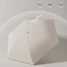 1把迷你五折胶囊伞，便携式紧凑遮阳伞，晴雨两用，防紫外线