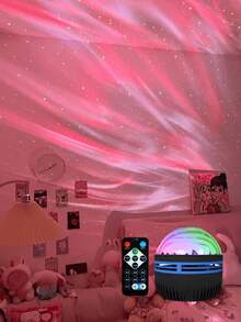 RGB遥控北极光/水波投影灯 - USB供电，多色灯光，适用于卧室、天花板装饰、家庭影院、露营、婚礼、节日派对、圣诞礼物，遥控灯