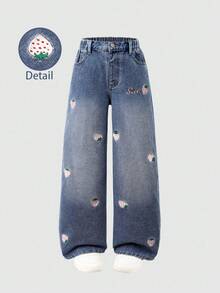 Quần jeans ống rộng dáng suông, quần denim ống đứng đa năng, phong cách đường phố. - Rửa nhẹ - Xem 2
