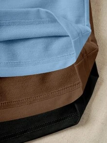 3 Packs Solid Elastic Waist Knotted Relaxed Athletic Shorts - Multicolor - View 7