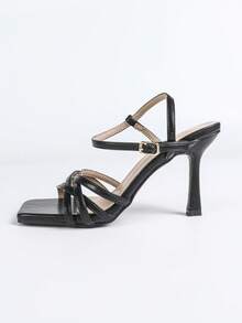 Women's Elegant Sexy Fashion Black High Heel Sandals, Summer - Black - View 7