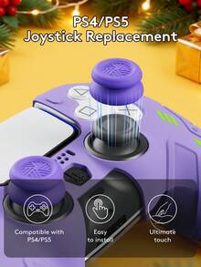 2 chiếc nắp silicon cho cần điều khiển, tương thích với tay cầm PlayStation 4/PlayStation 5/Switch Pro, phụ kiện chơi game - Nắp cần điều khiển, nắp cần điều khiển tay cầm PlayStation 5, nắp cần điều khiển tay cầm PlayStation 4/PlayStation 5 hiệu suất cao, họa tiết mạng nhện, họa tiết màu tím, họa tiết quả bóng đá. - Nhiều màu - Xem 5