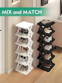 9-Tier Foldable Shoe Rack, Space-Saving Vertical Design For Entryways, Living Rooms, Bedrooms, Closets, Balconies, And College Dorms. Essential Organization Rack. Three-Tier Or Nine-Tier Heavy-Duty Shoe Rack, Foldable And Stackable. Space-Saving Narrow Design. Sturdy Plastic Shoe Rack Suitable For Entryways, Wardrobes, Bedrooms, Apartments-Easy Assembly, Compact Design, Lightweight Multi-Tier Shelving For Home Organization. 9-Tier Entryway Shoe Cabinet: Space-Saving Shoe Rack, Stackable Plastic Shoe Organizer - Shoe Storage Box Suitable For All Shoe Types. Shoe Organization And Storage - Narrow Design Fits Hallways, Entryways, And Bedrooms. - Nhiều màu - Xem 4