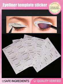 32pcs Eye Makeup Stickers, Including Eyeliner And Eyebrow Templates, 4 Different Designs, Featuring Western-Style Eyeliner And Eyebrow Shaping Templates, As Well As Other Eyeliner Auxiliary Tools. Also Includes Cat Eye Eyeliner Stickers, Eyeshadow And Eyeliner Stickers, Cat Eye And Fox Eye Makeup Templates. Suitable For Makeup, Home Decor, Vanity, Travel, Bedroom And Other Occasions. - Multicolor - View 3