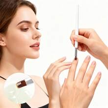 Nail Art Brush Transparent Rod Slant Tail Fine Hair 3 Sets Of Color Painting Brush Pull Brush, Nail Gel Extension Brush Painting Eyeliner Brush Set, French Stripe Nail Eyeliner Brush, Nail Painting Brush - 白色 - 查看 6
