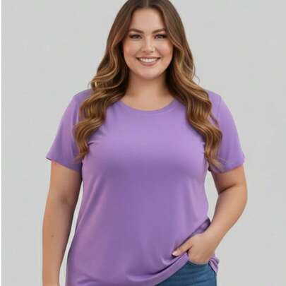 Blusa Plus Size Camiseta Manga Curta Confortavel Verão VISCOLYCRA
