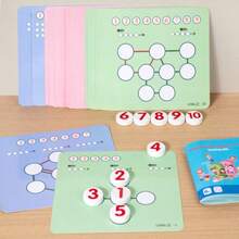 1件装数学加法计算数字数组游戏，益智解谜，数字填充，认知训练玩具，适合3岁以上儿童 - 彩色 - 查看 6