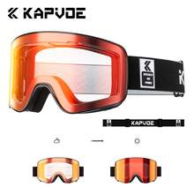 KAPVOE 变色滑雪镜，冬季户外运动翻盖式滑雪镜，雪地摩托/单板滑雪镜，防雾滑冰眼镜，男女通用，UV400 防紫外线，磁吸式雪上运动装备，滑雪配件 - 彩色 - 查看 16