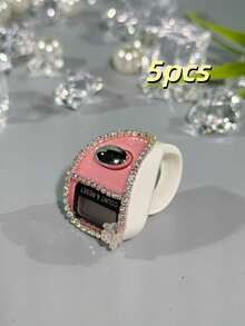 1 قطعة خاتم إلكتروني محمول خفيف الوزن مزين بالراين ستون، عداد خرز الصلاة، عداد متعدد الأغراض، خاتم فاخر أنيق، عداد محمول مناسب للرجال والنساء، هدية مثالية للمناسبات والعد الصلاة - متعدد الألوان - مشاهدة 34