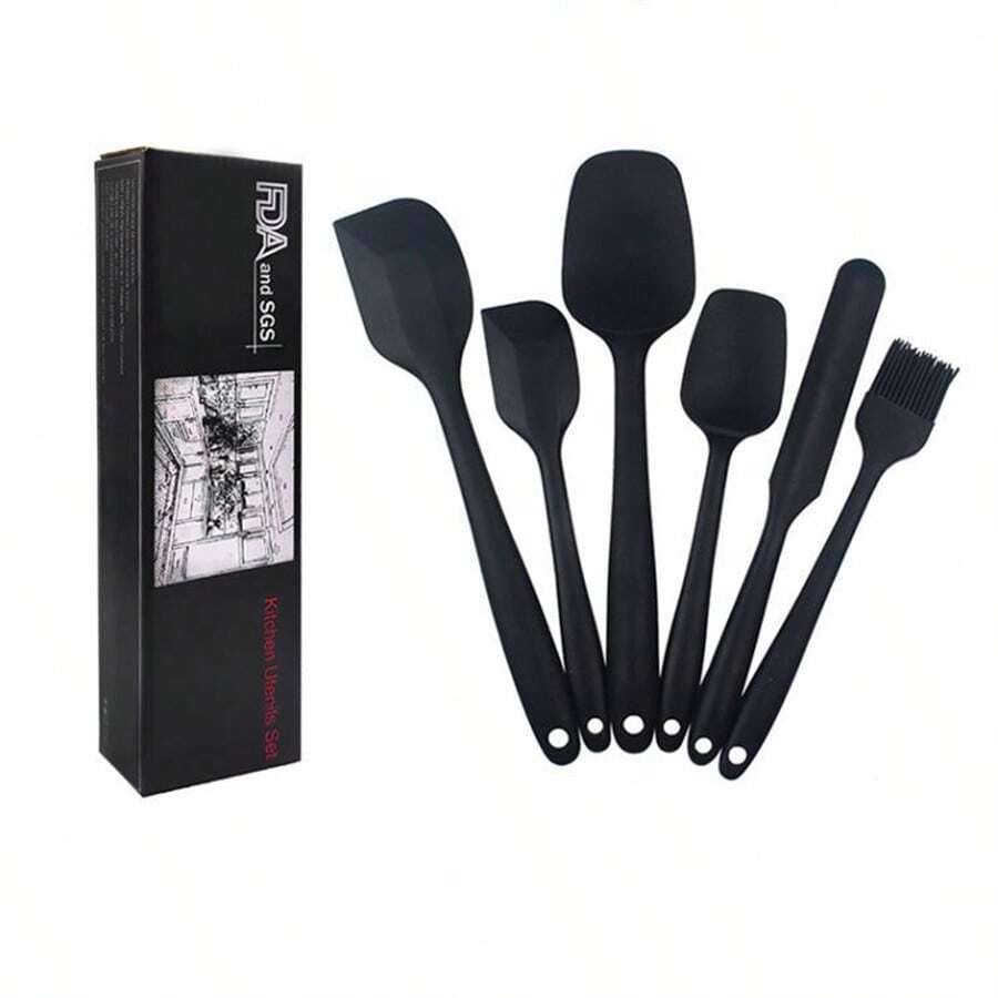 1 Set 6pcs Silicone Scraper Spatula Butter Knife Cake Cream Baking Tools Pastry Dessert Baking Kitchen Tool Set - Multicolor - View 1