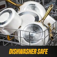 15 Pc Ceramic Cookware Set - Ceramic Pots And Pans Set Non Stick With Cooking Utensils & Steamer | Free, Premium Gold Stay Cool Handles, Oven & Dishwasher | Healthy Ceramic Cookware, Complete Kitchen Set, Induction Ready Cookware Set, Premium Ceramic Nonstick - Cream Gold - View 3