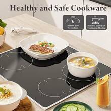 19 Pcs Pots And Pans Set Non Stick Ceramic Cookware Set With Removable Handles - Induction Kitchen Cookware Sets & RV Cookware | Dishwasher & Oven, In Cream White | Professional Ceramic Cookware Set, Healthy Nonstick Cookware, Complete Induction Ready Cookware, Removable Handle Cookware - White - View 5