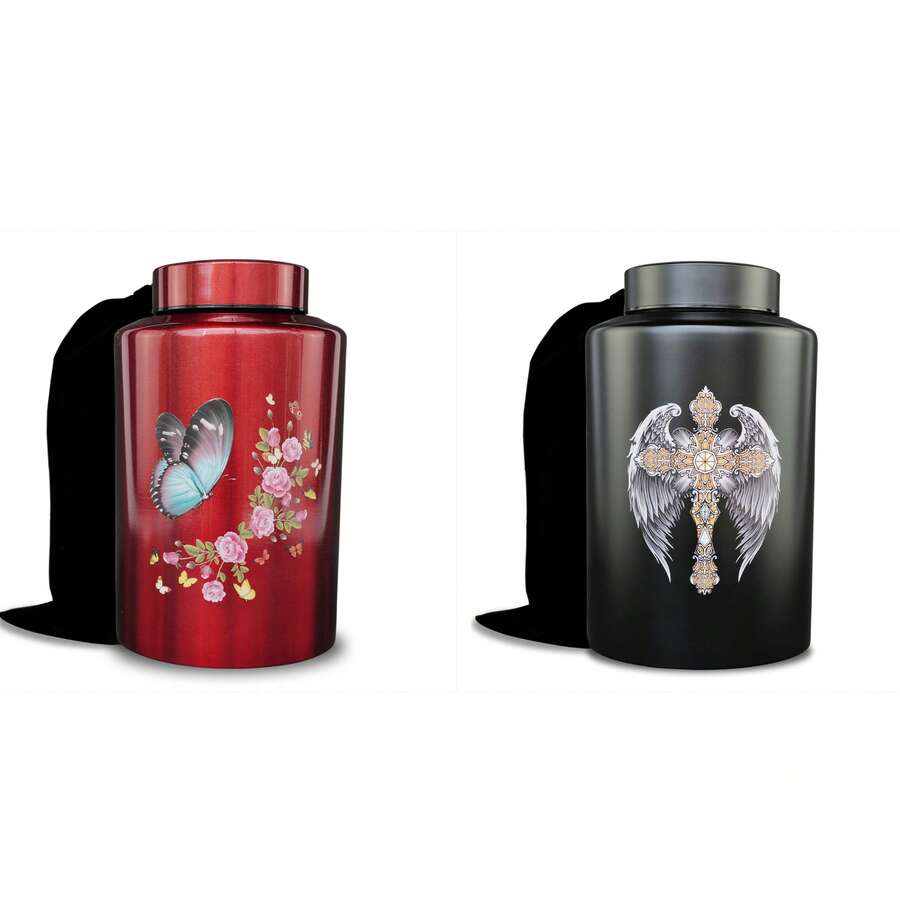 Large Urns For Adult Male Female Pet Ashes, Up To 220 Lbs Decorative Funeral Cremation Urn For Human Women Man Dog Cat Remains - Multicolor - View 1