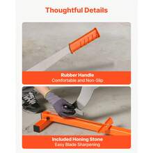 Cortador de piso de vinilo de 12 pulgadas, Cortador de piso laminado de 10 mm grueso con guía de ángulo de corte, Mango de goma, Piedra de afilamiento, Hoja de acero D2 para cortar laminado, Vinilo, Renovación del hogar - 10 mm - Ver 6