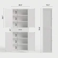 71'' Tall Kitchen Pantry Storage Cabinet, Freestanding Storage Cabinet With Large Drawers And 4 Adjustable Shelves, For Kitchen, Living Room,  Bathroom,Dining Room - 白色 - 查看 4