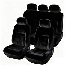 9pcs 5-Seater, 2pcs Front Single Seat, Full Set Of Plush Car Seat Covers | Women's Pink Winter Plush Seat Covers, Universal Size, Knitted Fabric, Machine Washable. Best Gifts For Friends, Graduation Gifts, Back-To-School Gifts, Christmas Decorations, Valentine's Day Gifts, Gifts For Mom And Dad, Halloween, Thanksgiving, Personalized Gifts, Birthday Gifts, New Year Gifts. - 座椅套 - 查看 13