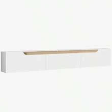 Atelier Mobili Floating TV Stand For 80 Inch TVs Modern Entertainment Center With Cable Management Elegant TV Stands For Living Room Sleek And Stylish Design For Home Decor - 白橡木 - 查看 6