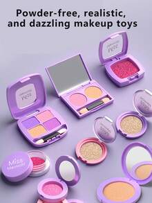 3-6+ Years Old Girls' Pretend Play Makeup Set, Mermaid Handbag, Gift Toy, Not Real Cosmetics - Purple - View 7