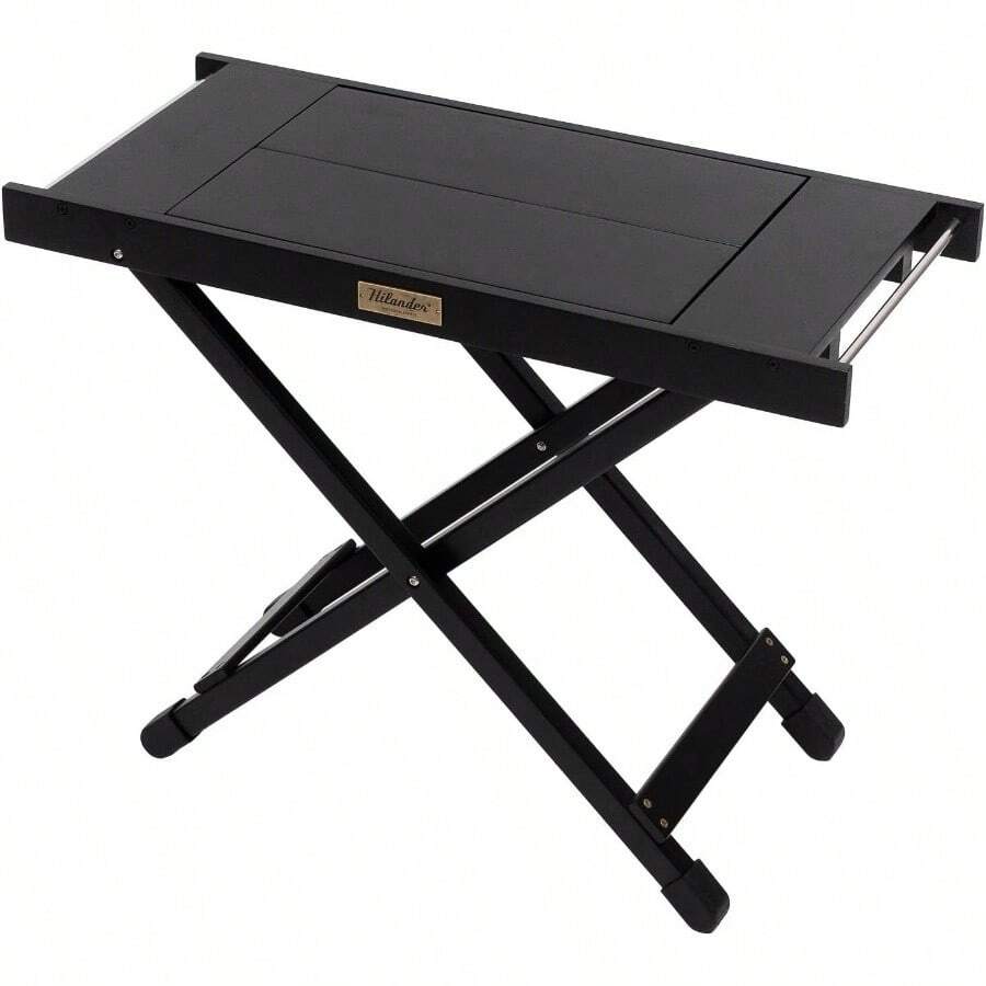 ウッドロールトップテーブル用ジョイントサイドテーブル2 アウトドア キャンプ ローテーブル ナチュラル - 黒 - チェックする 1