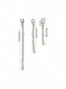 3pcs Set, Includes 1pc Gold Stainless Steel Extension Chain With Extra Long Tail, Ideal For Making Necklaces, Bracelets, Anklets, Waist Chains, Body Chains And Other DIY Jewelry Accessories. Available In Gold And Silver, Perfect For DIY Projects. - Yellow Gold - View 5