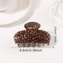 1个时尚豹纹发爪夹，高端发爪发夹，百搭亚克力波西米亚风发饰 - 彩色 - 查看 10