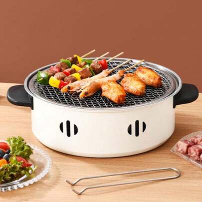 Versatile Portable Charcoal Grill: Warp-Resistant Design For Enjoying Indoor And Outdoor Camping.