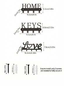 1pc Wall Mounted Key Holder - Metal Key Hooks, Easy Installation, Suitable For Entryway, Kitchen, Office - Casual Style Decorative Key Organizer Rack With Special Easy-Install Feature - Multicolor - View 3