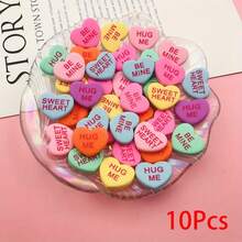 5/10/20颗树脂粉末彩色心形 | 适用于工艺品、剪贴簿、珠宝配件和盆景表面装饰 - 配件 - 查看 8