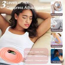 Portable Cordless Heating Pad For Period Cramps, 3-Second Fast Heating, 3 Heat Levels & 4 Massage Modes, Auto Shut-Off Waist Warmer For Sore Muscle Relaxation, Gift For Women Girls Girlfriend(Pink) - Pink - View 4