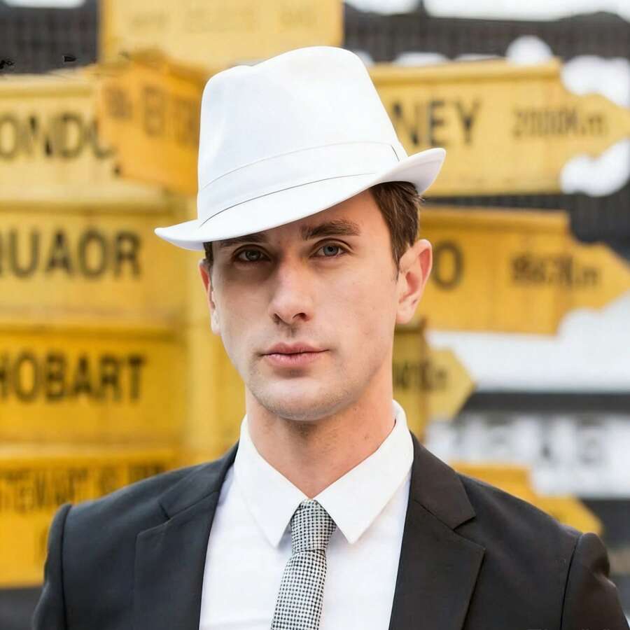 Solid Color Fedora Hats For Men Women  Jazz Cap Top Hat Casual Sun Hat For Daily Party Stage - 白色 - 查看 1