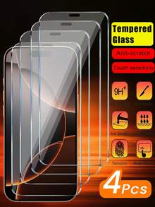 4 Packs Clear Tempered Glass Screen Protector For IPhone 16 PRO MAX 17 Pro Max 16 17 17 Pro 16 Pro 15 Pro Max 15 15 Pro 15 Plus 14 13 12 11 Pro Max [9H Hardness] - HD Screen Tempered Glass, Anti-Scratch, Easy To Install [Fits Protective Case] [No Bubbles], Valentine's Day Gift - Clear - View 15