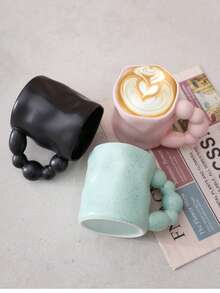 1pc 400ml Ceramic Modern Latte Mug, High-Quality Couple Water Cup, Personalized Milk Malt Breakfast Cup With Creative Latte Art, Suitable For Office, Graduation Party, Homemade Tea Set, Made In China - Multicolor - View 10