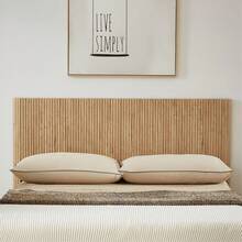 Queen Bed Frame With Headboard, Elegant Wooden Queen Size Bed Frame With Modern Curved Lines, Sturdy Bed Frame Queen Size, No Box Spring Needed - Wood Queen Bed Frame For Master & Guest Room - Oak - 查看 10
