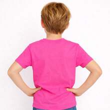 Basic Children's T-Shirt, 100% Cotton, Boys' Sizes 0 To 16. Lightweight And Cool For Everyday Wear, School, Outings, And Parties. - 玫紅色 - 查看 2