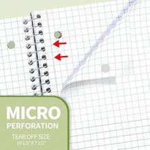 SUNEE Spiral Notebook, 1-Subject, Graph Ruled Paper, 8\ X 10-1/2\, 100 Sheets Per Notebook, 3-Hole Punched Paper, Water Resistant Cover, Spiral Grid Notebooks For Work, Home, Schoolsss, Writing, Green - Hijau - View 6