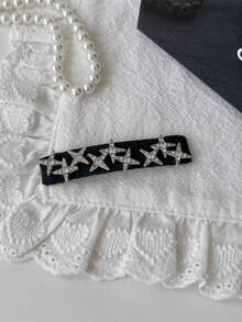 2pcs/1pc Fashionable Rhinestone Star Bangs Hair Clip, Women Chic Side Clip BB Clip Half Bun Hair Accessory With Star Element - Multicolor - View 7